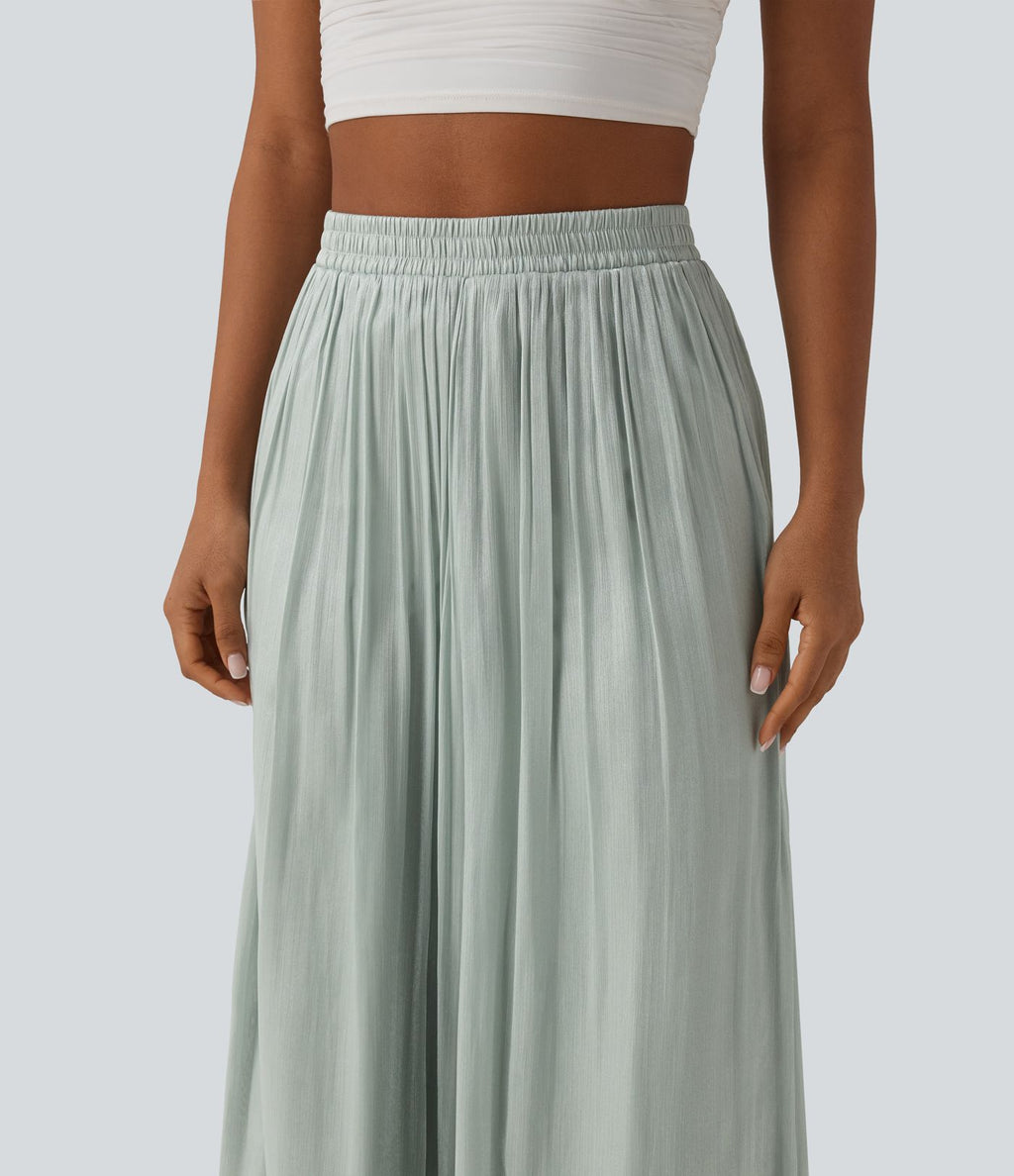Pantalon ample fluide vacances taille haute