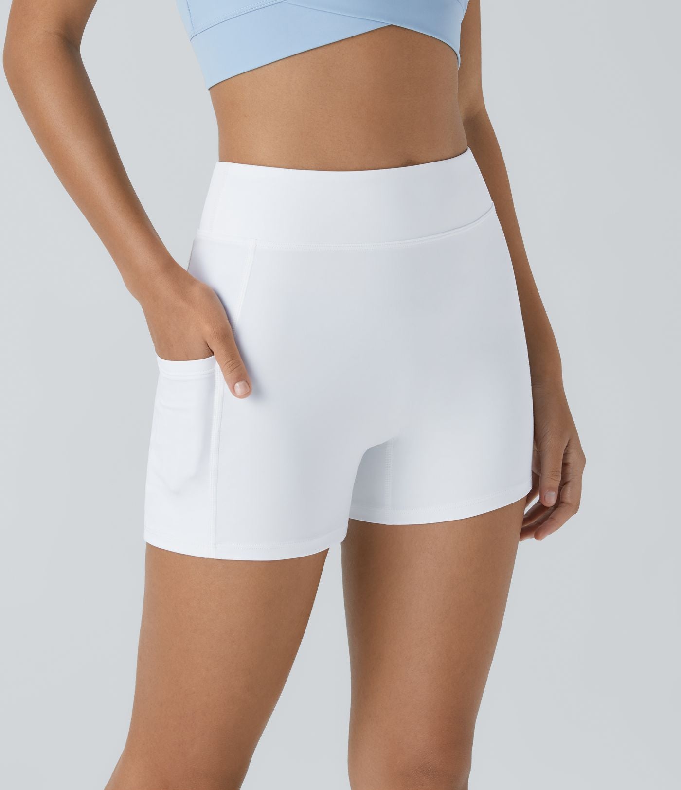 Short de yoga SoftlyZero™ Airy 8,8 cm taille haute poches latérales uni effet frais InstantCool