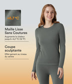 Haut thermique col rond à manches longues sans couture HeatCore OneForm Seamless Flow