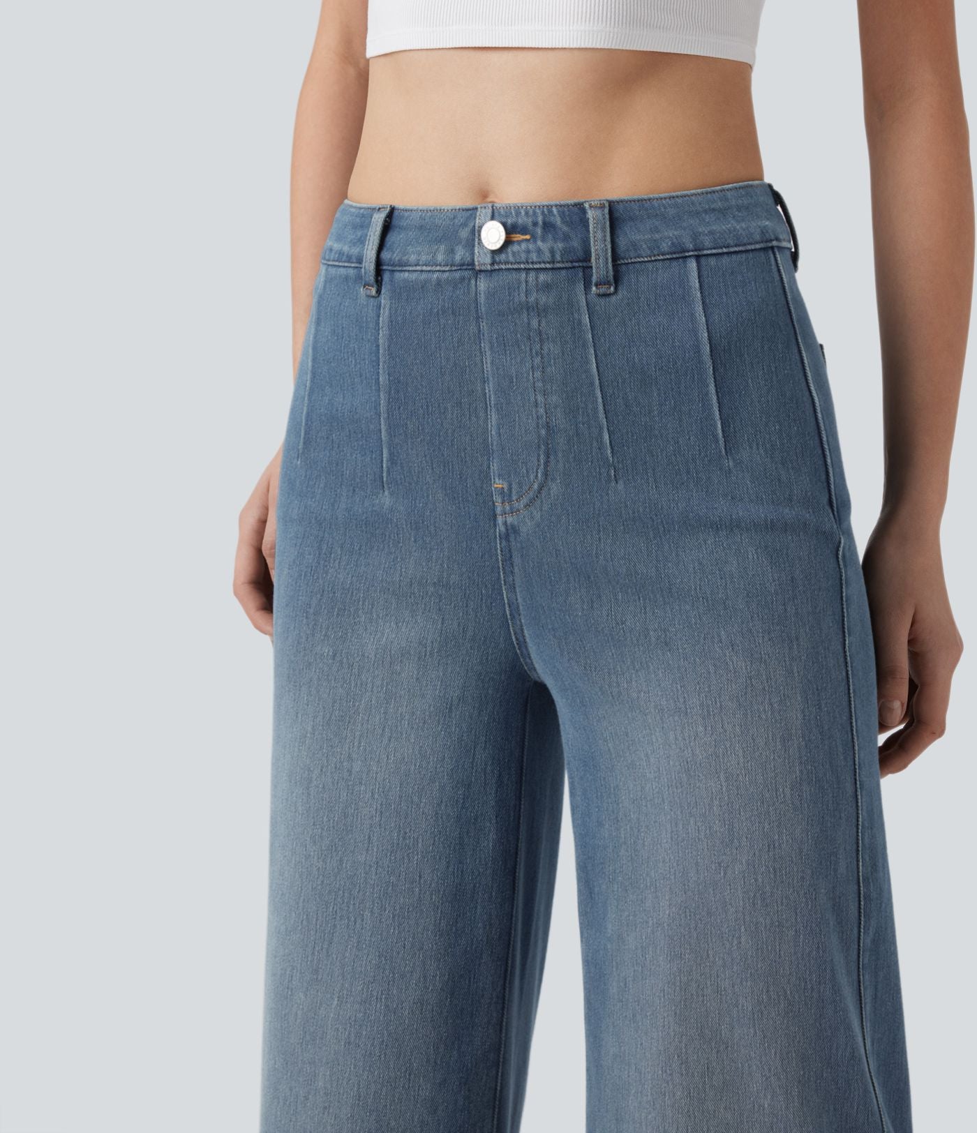 Halara Flex™ Jean large décontracté taille haute gainant avec poches