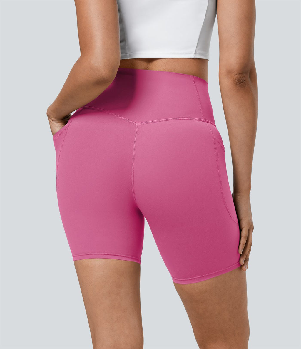 Short cycliste 17,5 cm d'entraînement gainant taille haute avec poches Halara UltraSculpt™