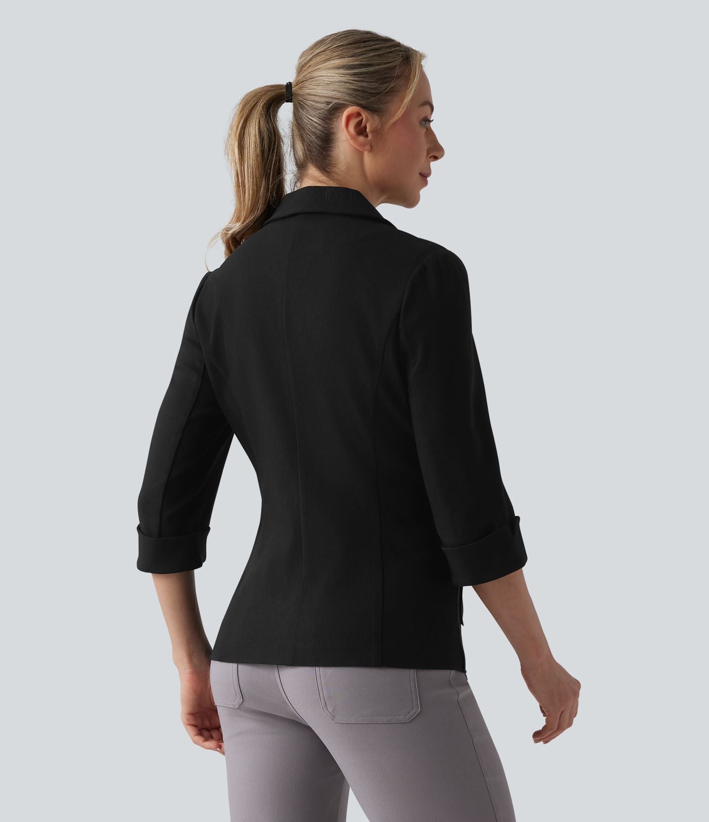 Blazer de travail col châle manches 3/4 avec poches