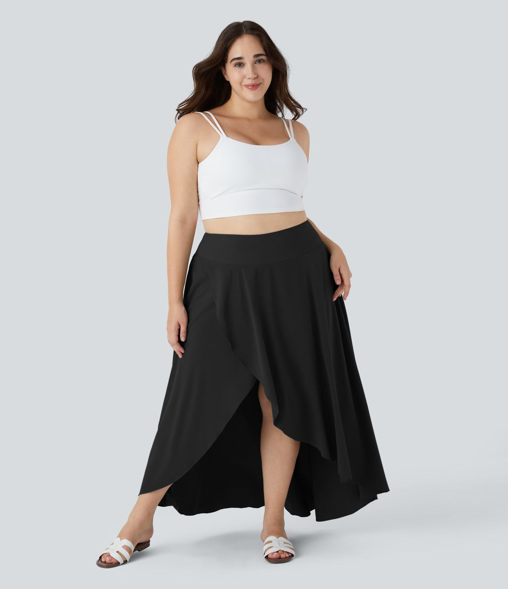 Breezeful™ Taille Haute à Volants 2 en1 Fluide Sèchement Rapide Quotidien Causal Grande Taille