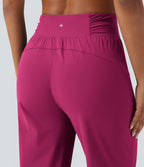 Jogging de danse fuselé froncé séchage rapide effet frais InstantCool taille haute avec cordon de serrage et poches, protection solaire UPF40+