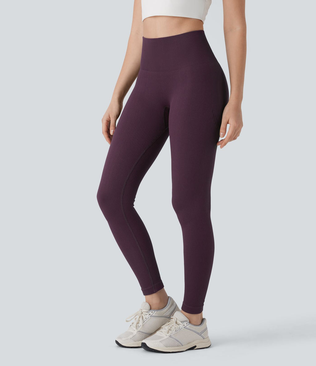 Legging de yoga 7/8 sans couture Seamless gainant et sculptant à taille haute
