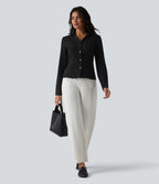 Chemise tailleur à col et manches longues avec braguette boutonnée