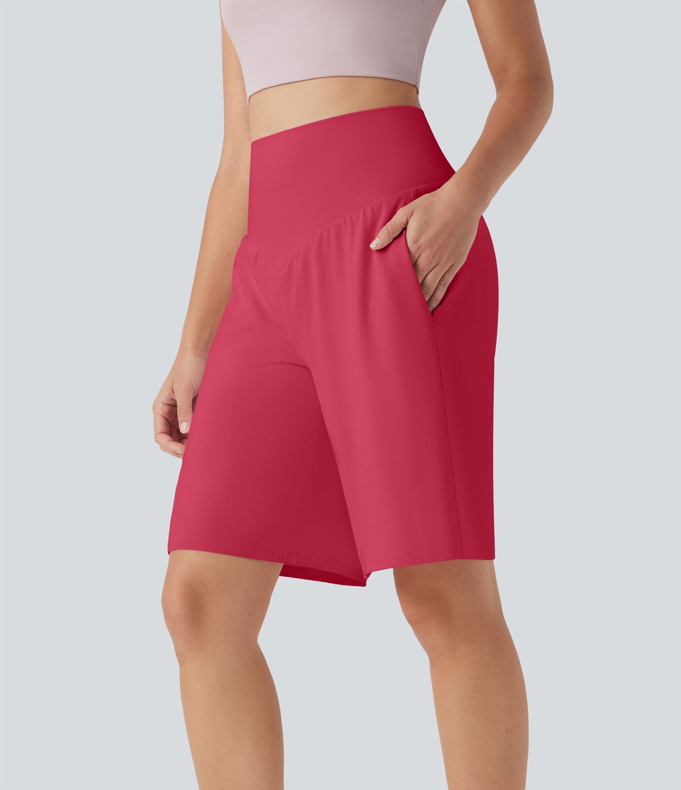 Bermuda SoftlyZero™ Airy de yoga taille haute avec poches multiples et effet frais InstantCool