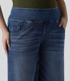 Halara Flex™ Jean large décontracté grande taille taille mi-haute en lyocell lavé avec poches