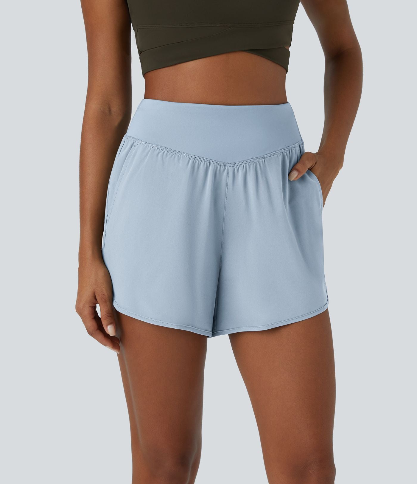 Breezeful™ Shorts 10cm Casual à Séchage Rapide Taille Haute et Poche Latérale
