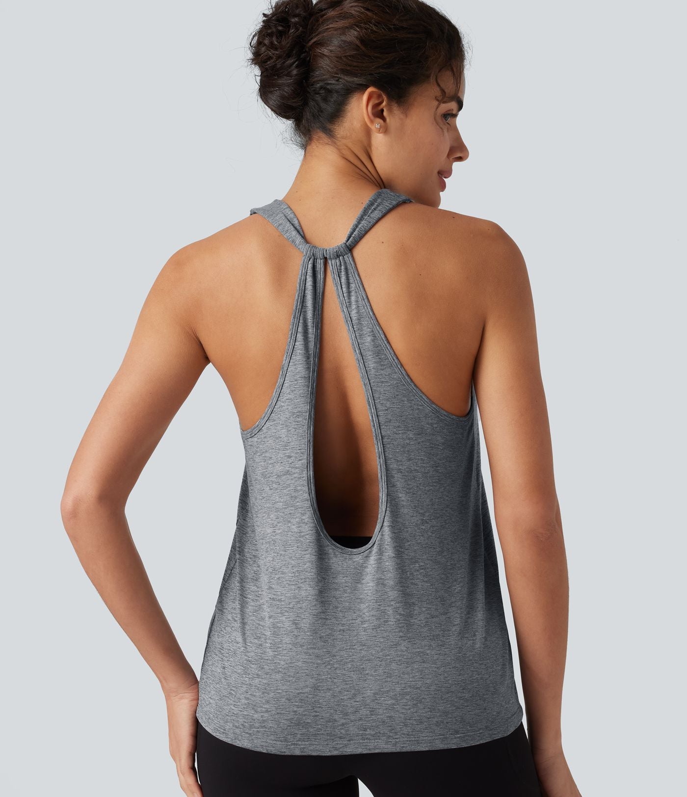 Débardeur de yoga ajusté dos ajouré