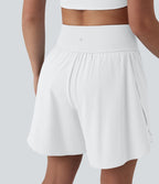 SoftlyZero™ QuickDry Short running 2-en-1 gainant taille haute à pois réfléchissants et ourlet croisé 17,5 cm avec poches