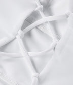 Robe de sport danse mini 2-en-1 laçage asymétrique résille contrastante fluide avec poche A-D