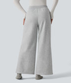 Pantalon thermique coupe droite taille haute avec cordon de serrage et poches
