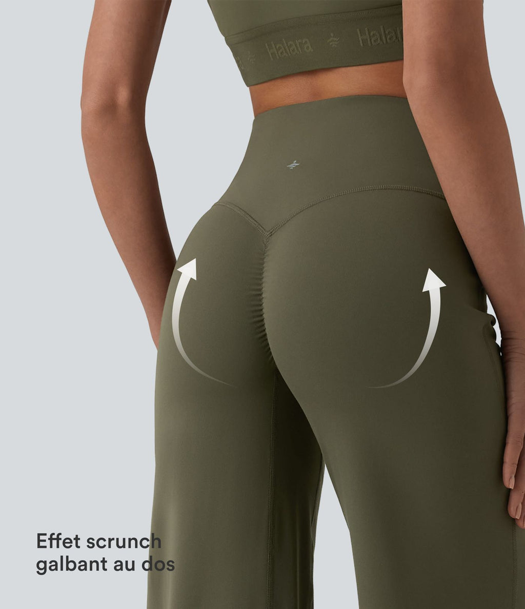 SoftlyZero™ Pantalon yoga coupe droite gainant taille haute à fronces - UPF50+