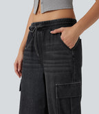 Jean décontracté Halara Flex™ cargo ample taille mi-haute avec cordon de serrage et poches