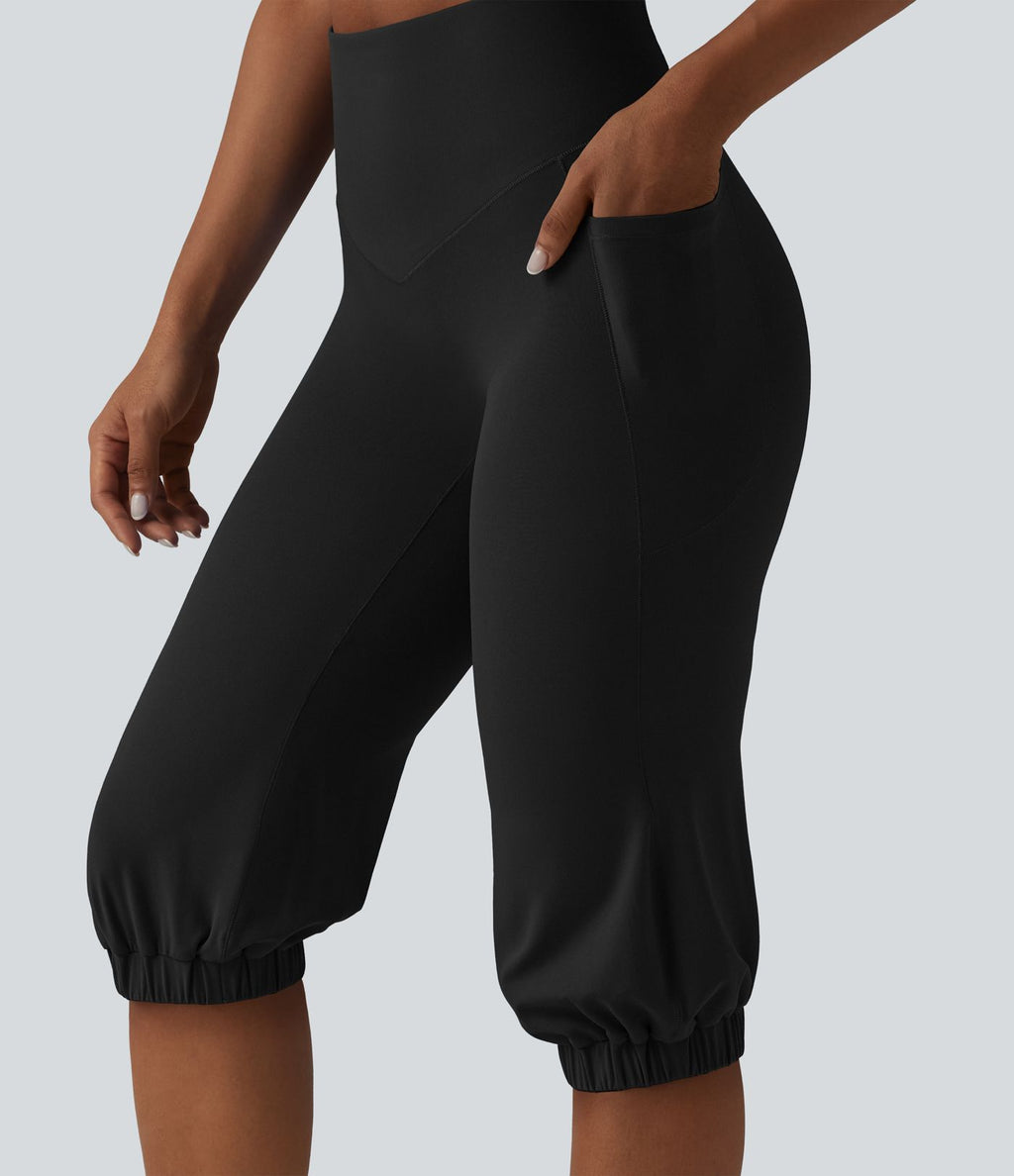 SoftlyZero™ Jogging corsaire ballon taille haute ventre plat pour la danse avec poches