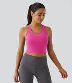 Softlyzero™ Plush Plus Débardeur Yoga Crop à Col U Plongeant Dos Nu Dos Nageur Découpé - UPF50+