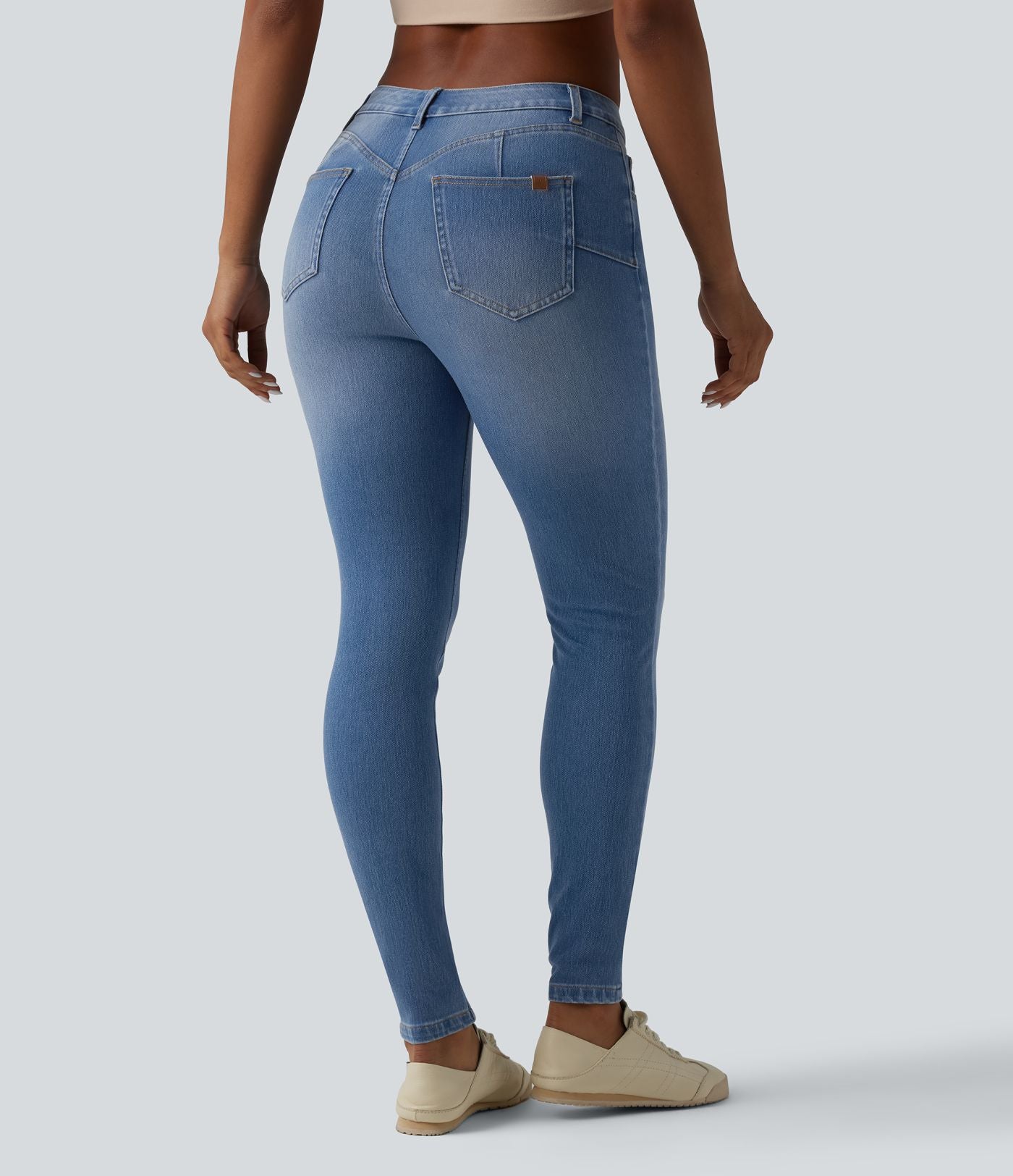 Jean skinny 7/8 casual Halara Flex™ Curvy taille mi-haute avec poches