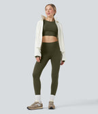 Legging de randonnée 7/8 résistant à l'usure taille haute avec poches