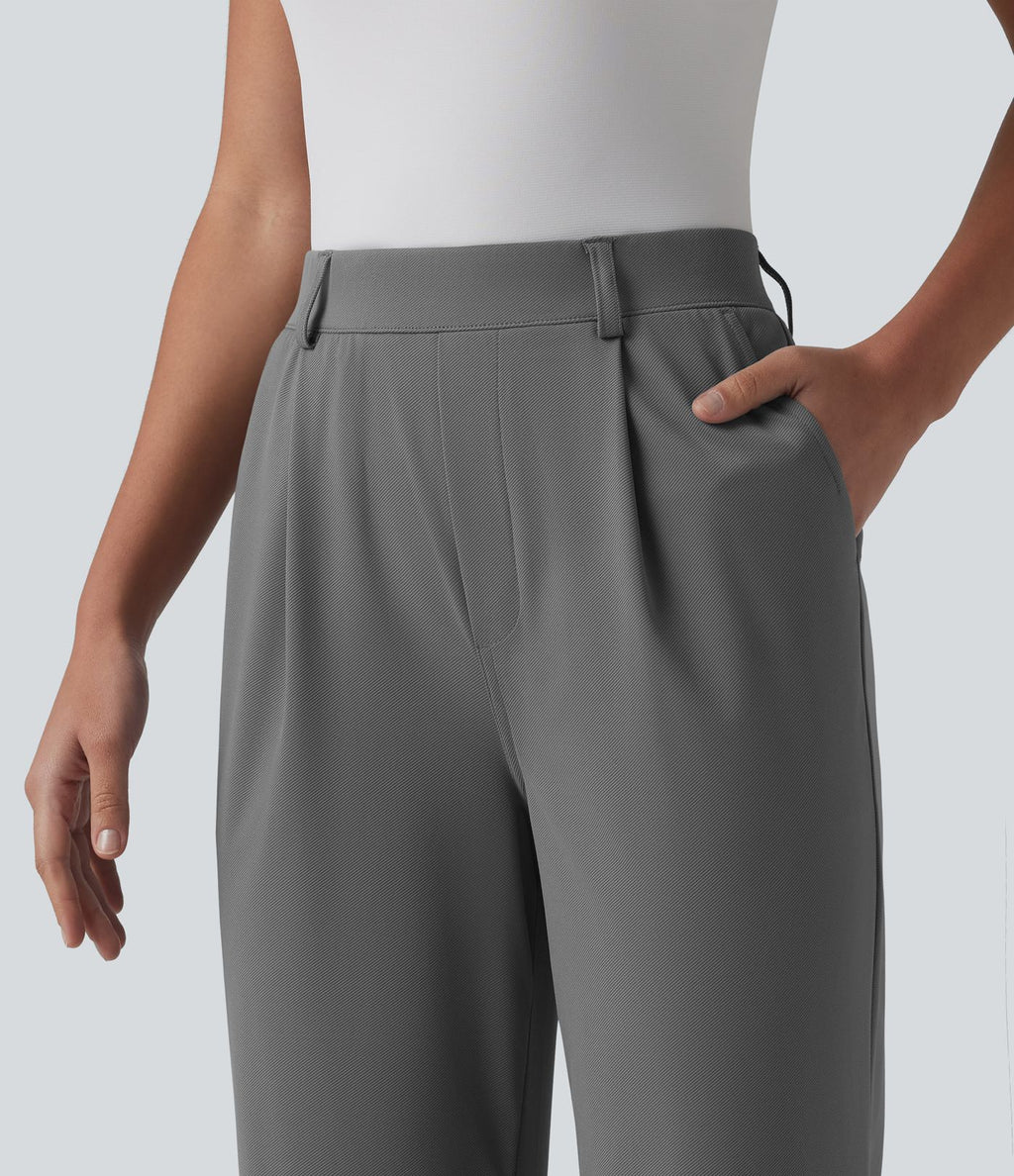 Pantalon de golf droit taille haute séchage rapide avec poches – UPF 40+