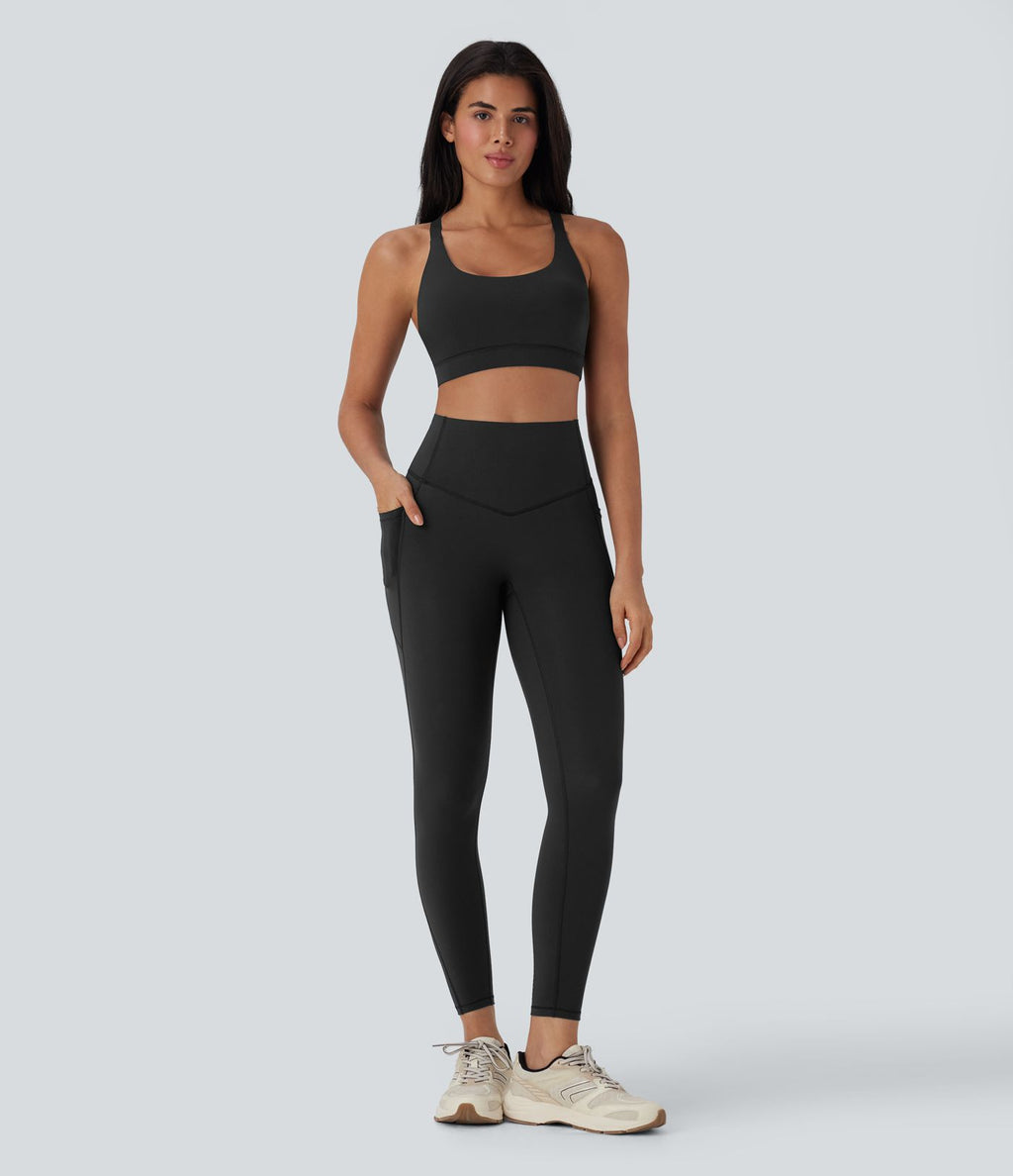 Legging 7/8 de yoga gainant galbant taille haute avec poches Halara UltraSculpt™