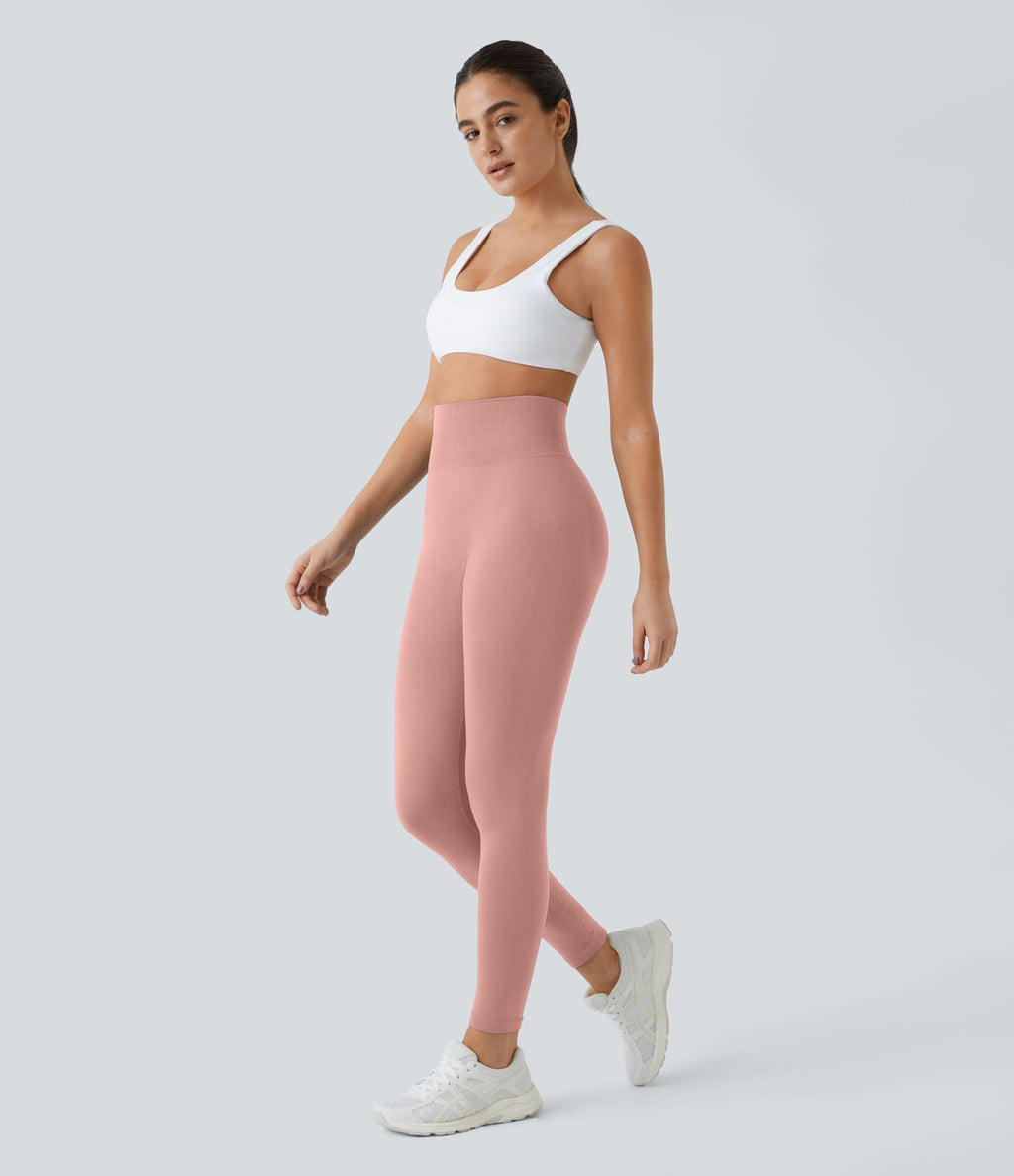 Legging taille haute froncé uni sans couture OneForm Seamless Flow