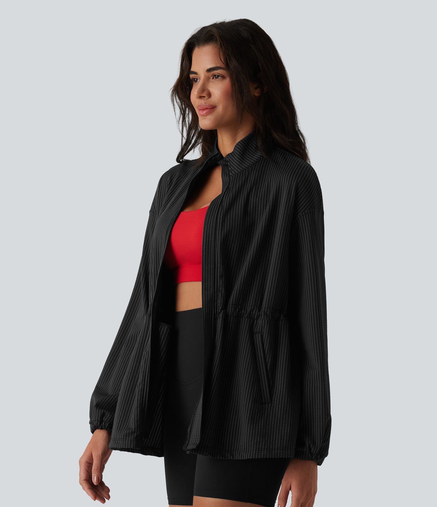 Veste sport manches longues séchage rapide à cordon de serrage intérieur - UPF40+