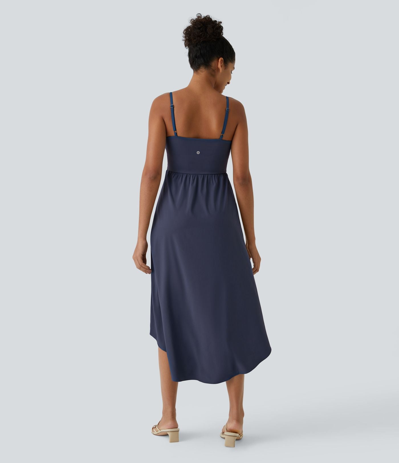 Breezeful™ Robe Casual 2 Pièces Dos Nu Haut Bas Poche Latérale Fluide Séchage Rapide
