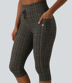 Legging de yoga Halara UltraSculpt™ à carreaux, taille haute, cordon de serrage et poches