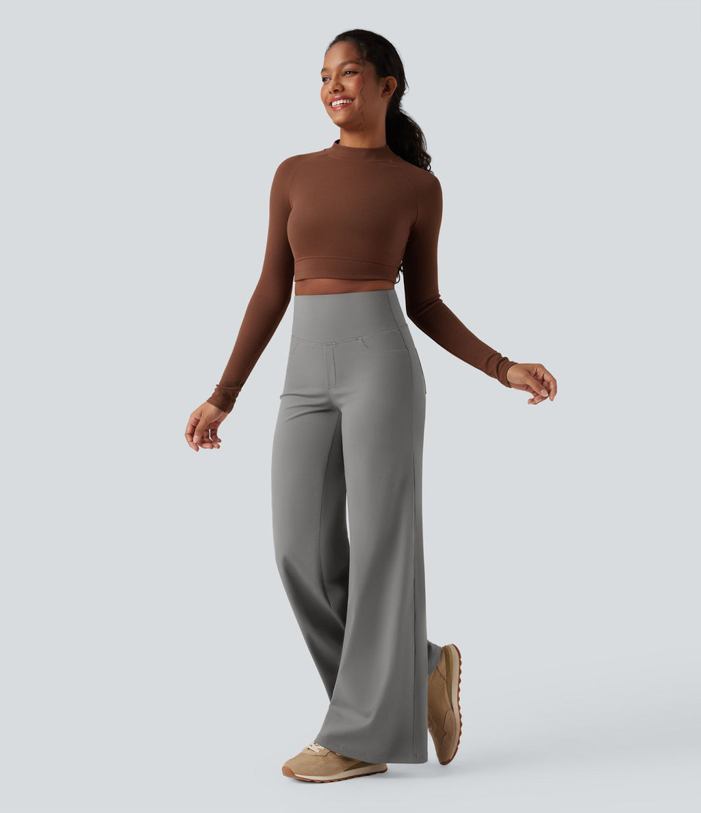Pantalon yoga large gainant taille haute DayStretch avec poches