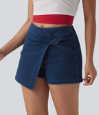 Halara Flex™ Skort micro-court en denim taille mi-haute