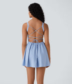 Robe ultra-courte de plage Breezeful™ dos nu avec lacets croisés et détails corset, séchage rapide