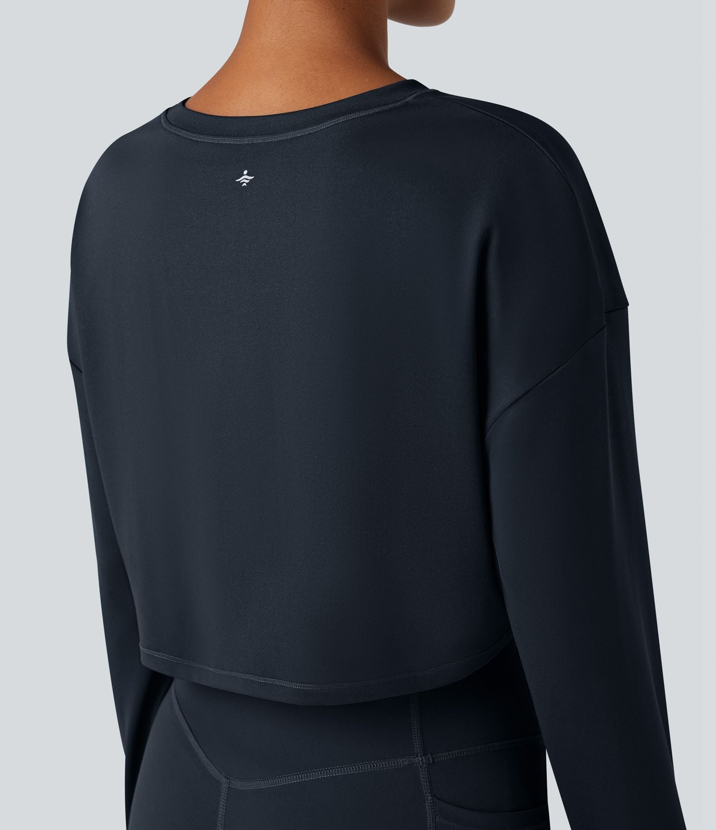 Top de sport yoga court col rond manches chauve-souris