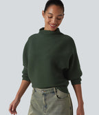 Pull casual col montant à manches chauve-souris