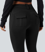 Legging cargo de randonnée résistant à l'usure taille mi-haute avec poches