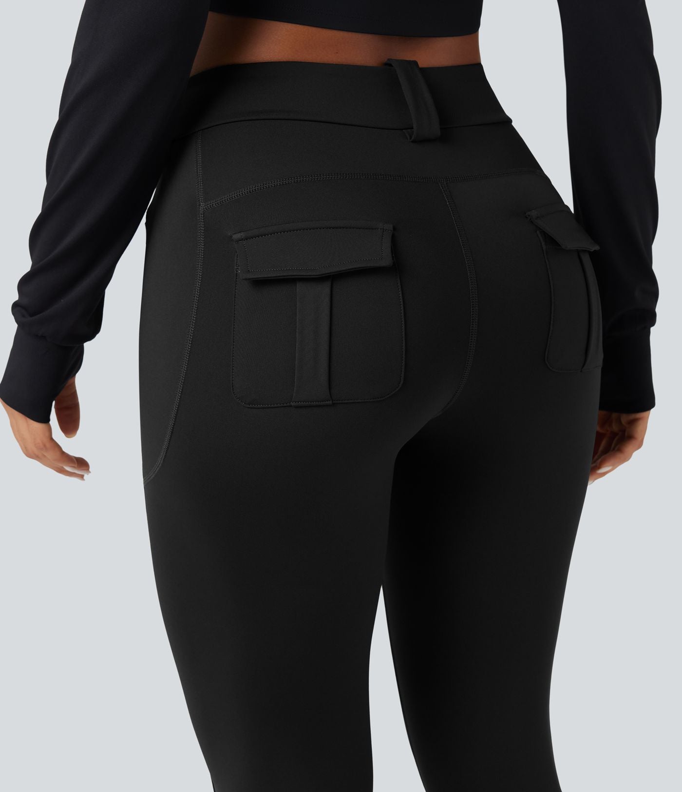 Legging cargo de randonnée résistant à l'usure taille mi-haute avec poches