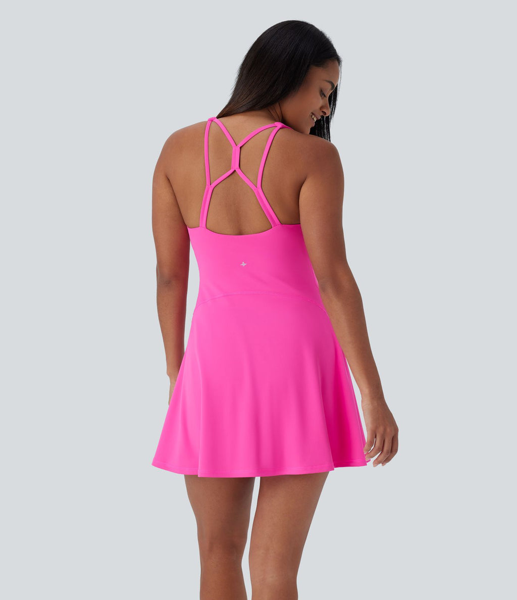 Robe active mini 2-en-1 Softlyzero™ dos nu avec poches latérales pour yoga-Édition Easy Peezy-UPF50+