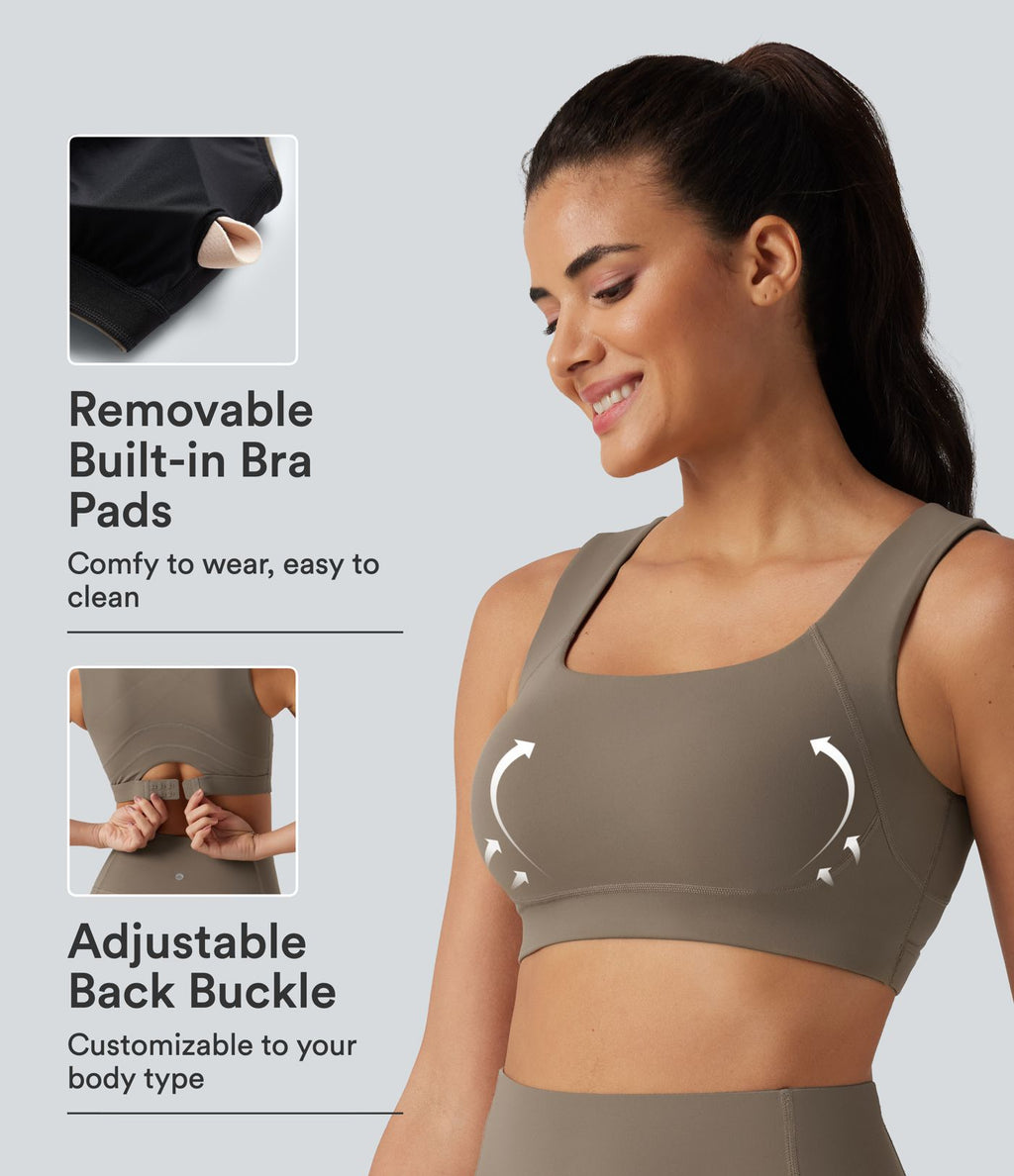 Brassière de sport d'entraînement push-up à maintien moyen UltraSculpt™ avec col U et brassière intégrée