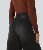Halara Flex™ Jean large Palazzo et Taille Haute avec Poches Avant en Tricot Extensible Lavé