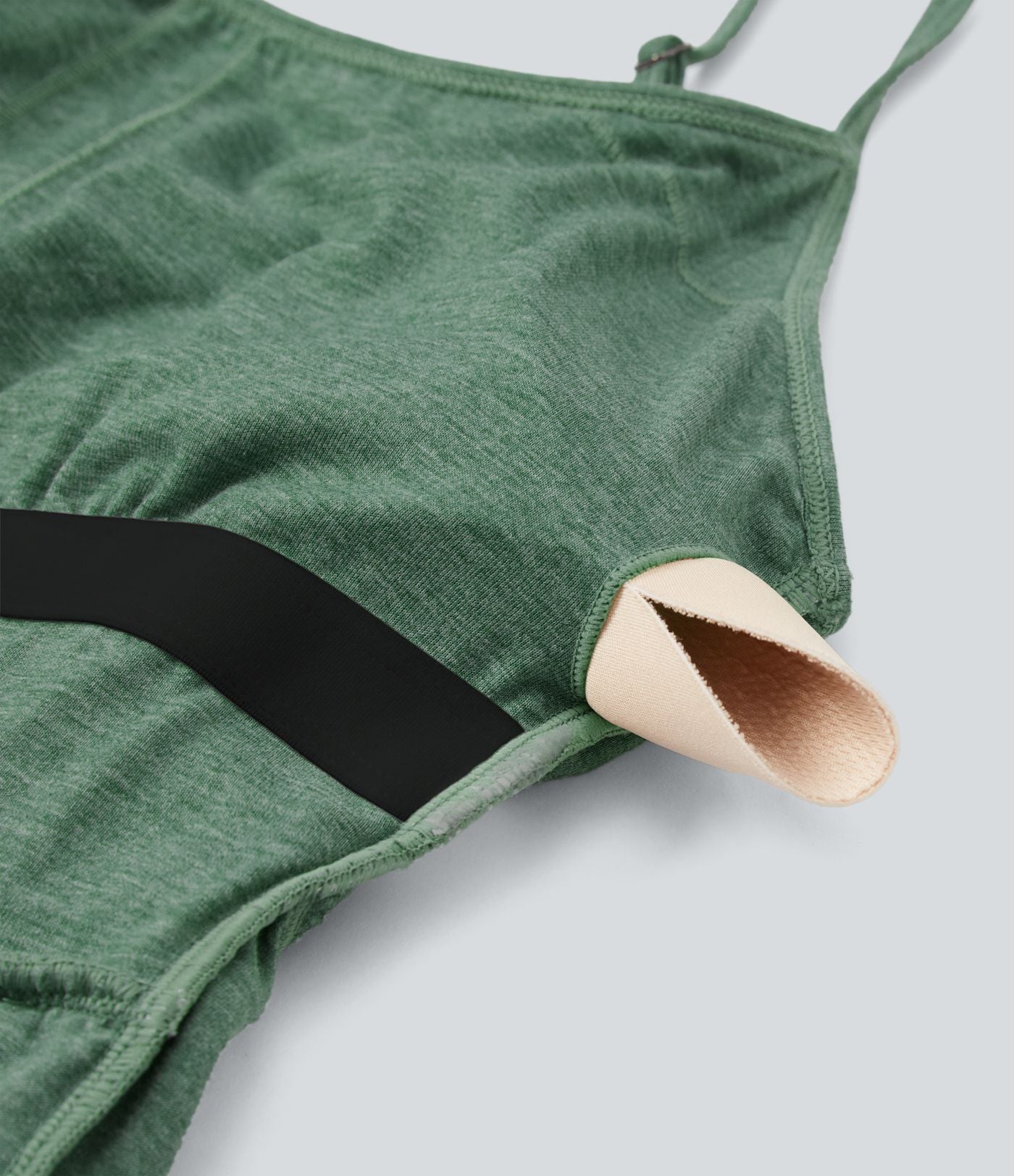 Combi-short casual 2-en-1 chiné froncé avec brassière intégrée et poches — Édition Easy Peasy