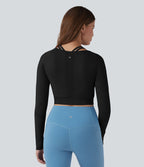 OneForm Seamless Flow Top de sport 2-en-1 court yoga à manches longues raglan