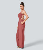 Breezeful™ Combinaison Casual Dos Nu Croisé avec Lacets et Poches Latérales à Séchage Rapide