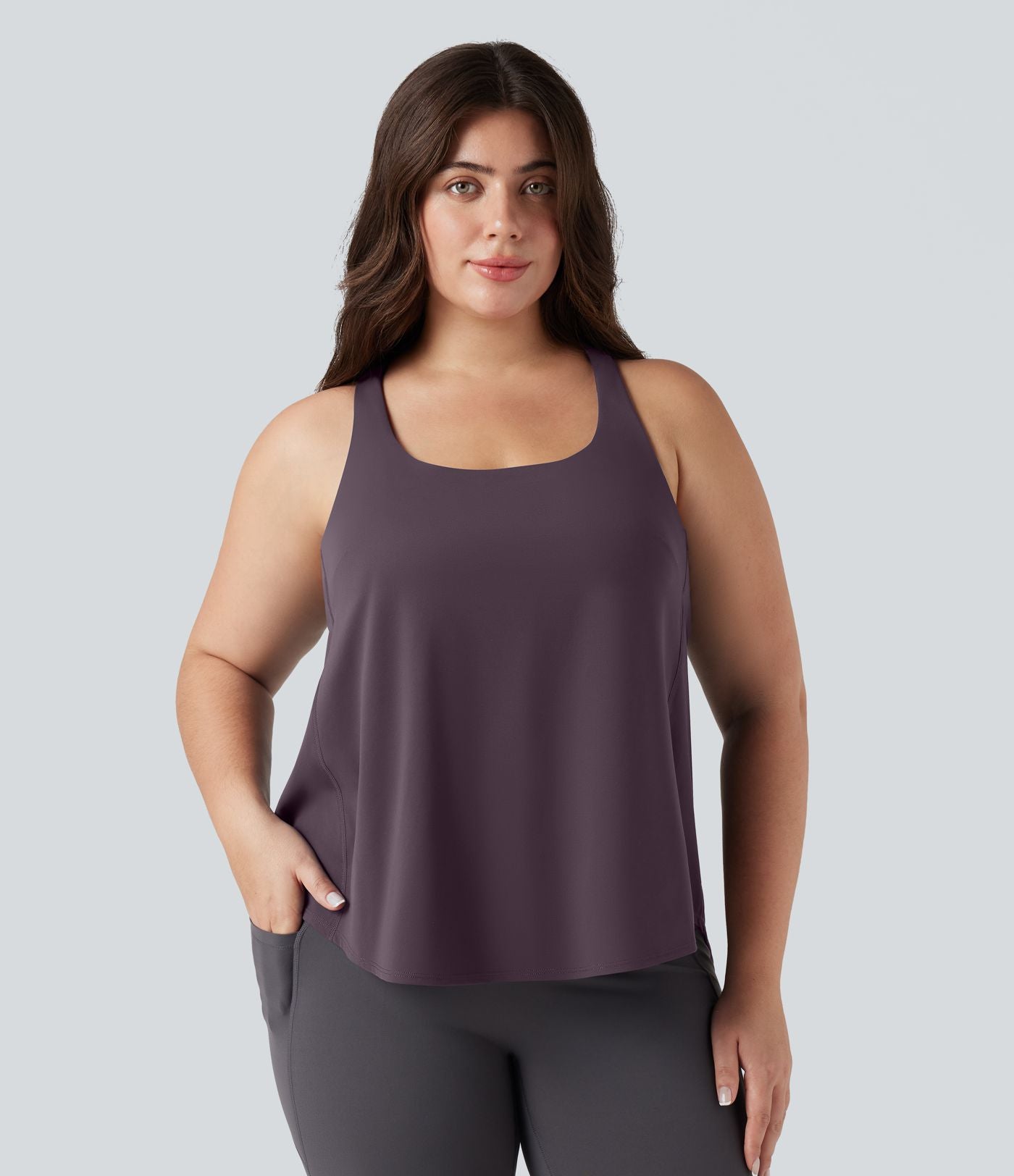 Débardeur running Halara UltraSculpt™ grande taille col rond ourlet arrondi