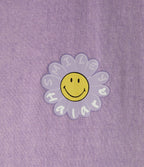 T-shirt casual en coton délavé Halara X Smiley® col rond à manches courtes