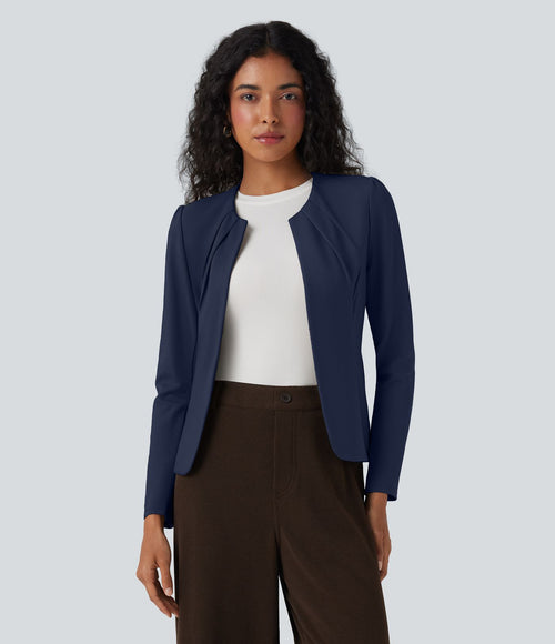 Blazer de travail col rond à agrafes