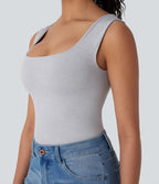 Haut d'intérieur 2-en-1 col U sans manches sans couture OneForm Seamless Flow