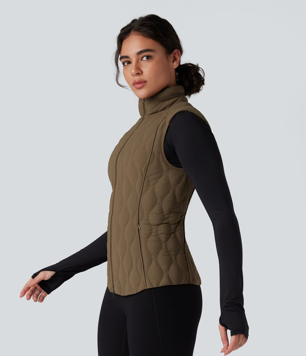 Gilet matelassé running PuffFlex col montant avec zip pliable avec poches