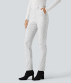 Pantalon de travail Halara Flex™ skinny à rayures, taille haute, avec poches