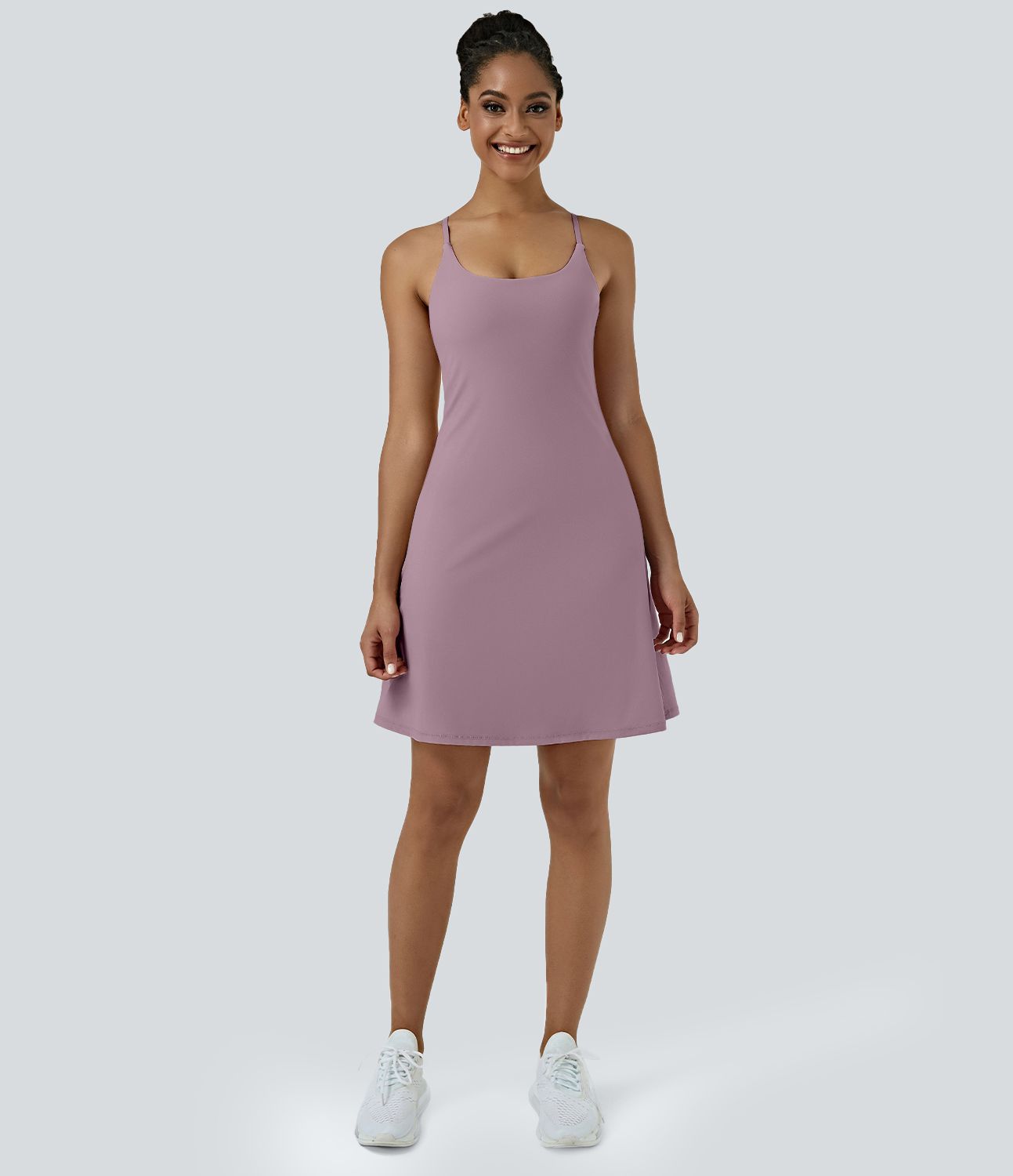 Softlyzero™ Airy Robe Sport de Yoga Plus Longue Dos Nu Découp Bretelles Réglables et Poches