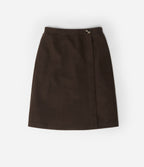 Jupe tailleur midi taille haute en polaire à poches